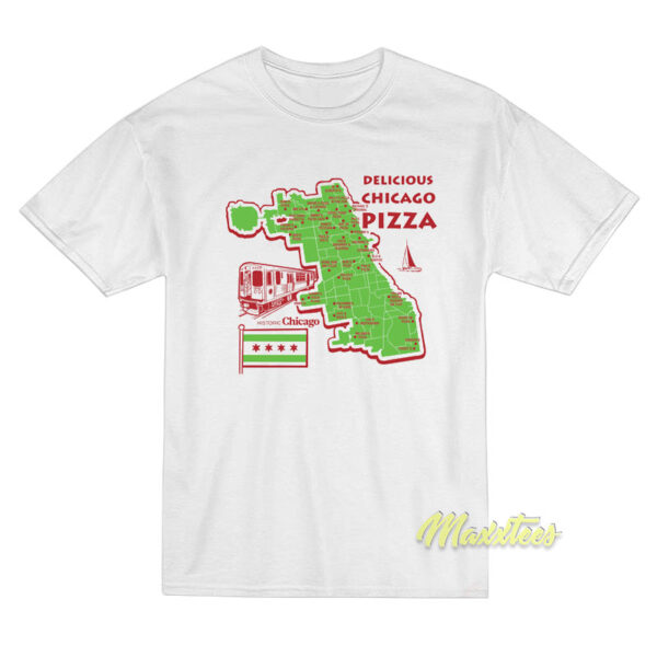 Delicious Chicago Pizza Maps T-Shirt