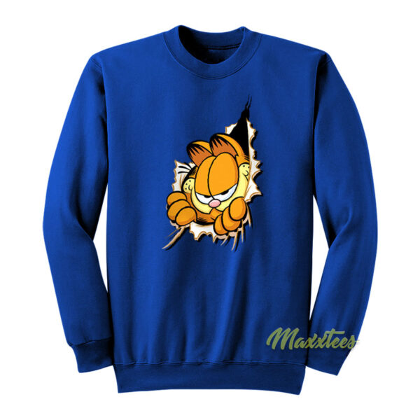 Garfield Heather Garfield Peeking Out Sweatshirt
