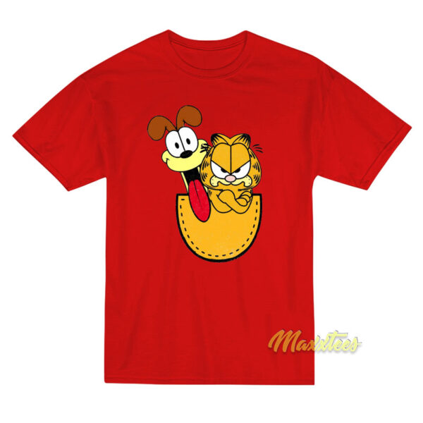 Garfield and Odie In Pocket T-Shirt