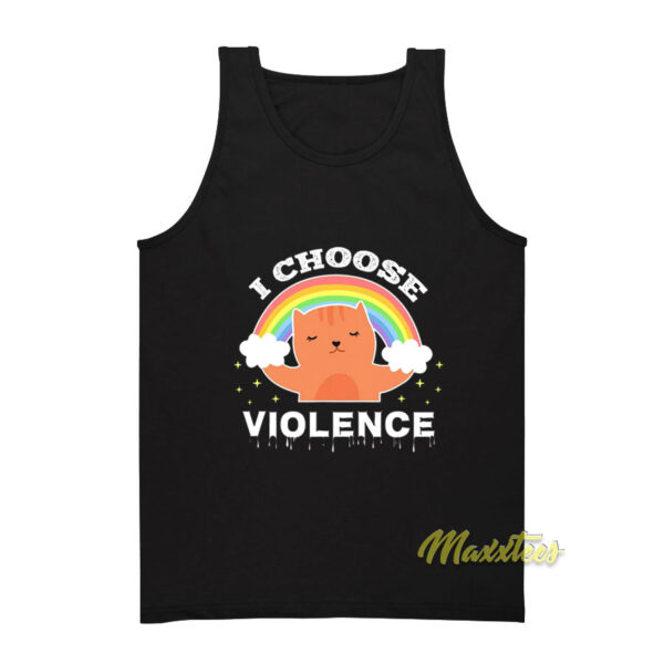 I Choose Violence Cat Rainbow Tank Top