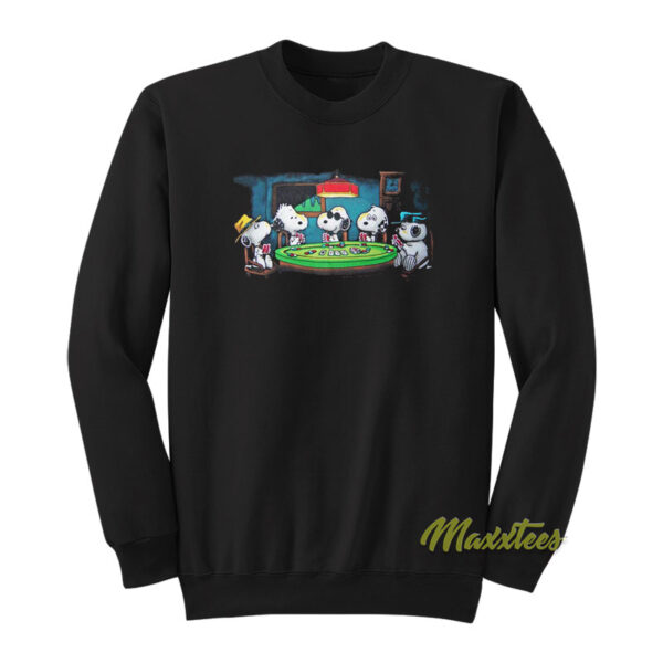 Snoopy Peanuts Dogs Playing Poker Sweatshirt