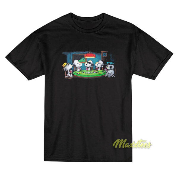 Snoopy Peanuts Dogs Playing Poker T-Shirt