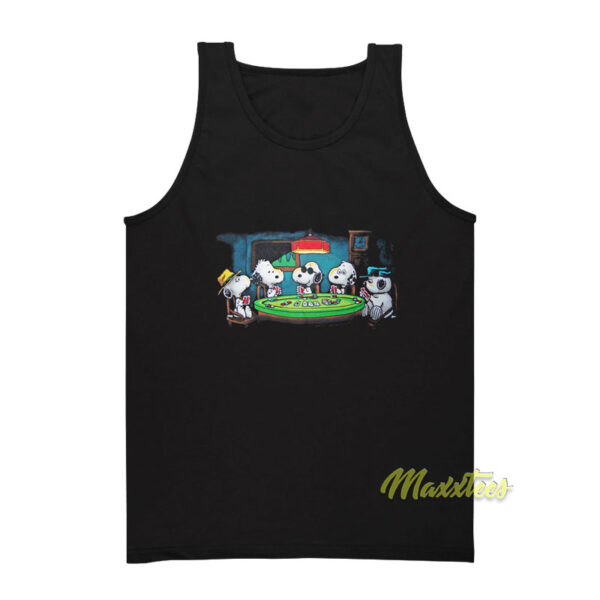 Snoopy Peanuts Dogs Playing Poker Tank Top