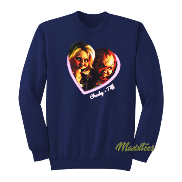 Chucky and Tiffany Heart Sweatshirt