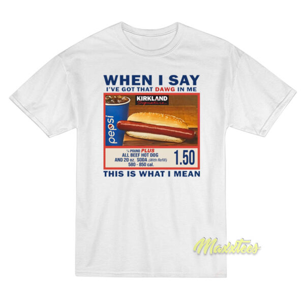 Kirkland Costco Hot Dog Combo Dawg T-Shirt