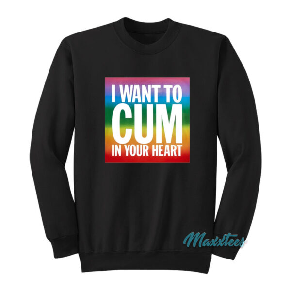 LGBT I Want To Cum In Your Heart Pride Sweatshirt