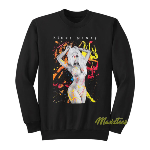 Nicki Minaj Paint Splatter Portrait Sweatshirt
