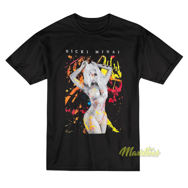 Nicki Minaj Paint Splatter Portrait T-Shirt