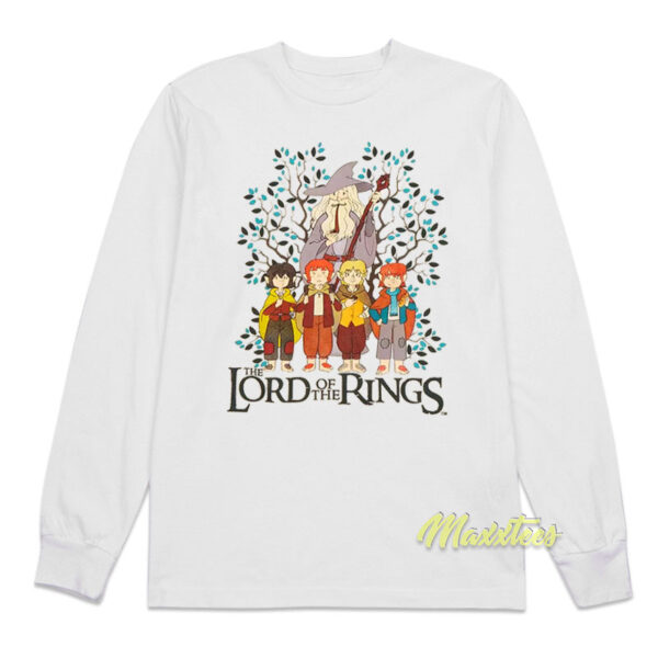 The Lord of The Rings Gandalf and Hobbits Long Sleeve Shirt