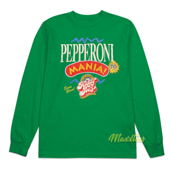 Vintage Happy Joes Pizza and Ice Pepperoni Mania Long Sleeve Shirt