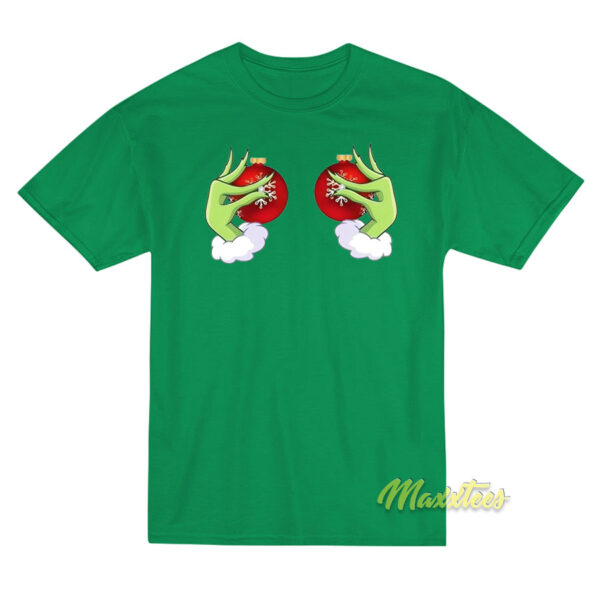 Grinch Boobs Christmas T-Shirt
