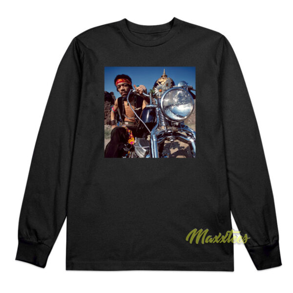 Jimi Hendrix 1969 Motorcycle Long Sleeve Shirt