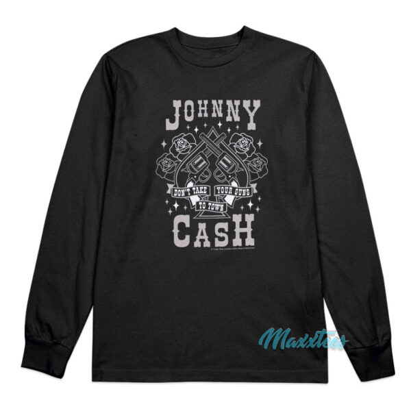 Johnny Cash Guns Kids Long Sleeve Shirt