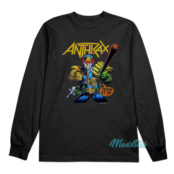 Anthrax Judge Dredd Mosh It Up Long Sleeve Shirt