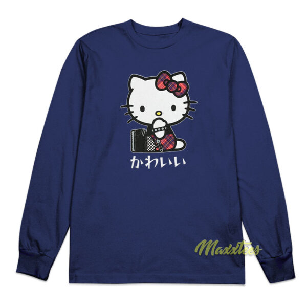 Hello Kitty Punk Katakana Girls Long Sleeve Shirt