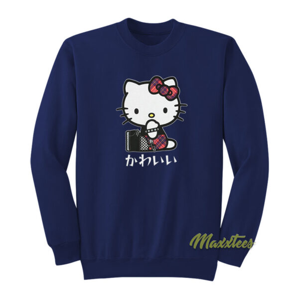 Hello Kitty Punk Katakana Girls Sweatshirt