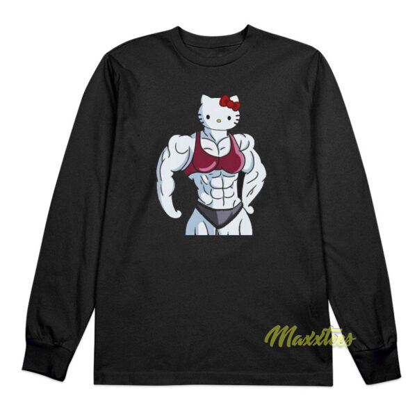 Muscular Kitty Hello Kitty Muscle Gym Long Sleeve Shirt