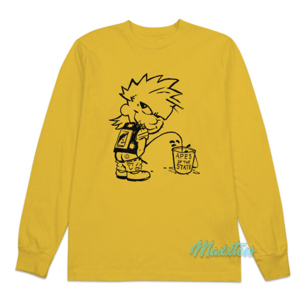 Calvin Punk Peeing Apes Of The State Long Sleeve Shirt