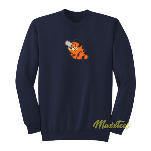 Garfield Pochita Chainsaw Meme Sweatshirt
