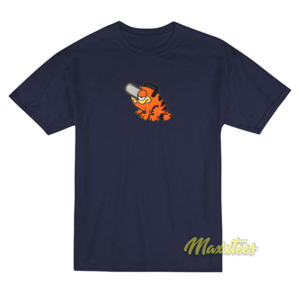 Garfield Pochita Chainsaw Meme T-Shirt