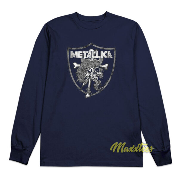Metallica Oakland Raiders Skull Long Sleeve Shirt