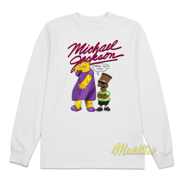 Michael Jackson Simpsons Thrill Out Man Long Sleeve Shirt