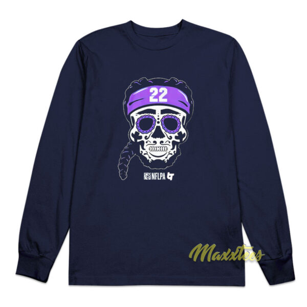 Derrick Henry Baltimore Ravens Skull Long Sleeve Shirt