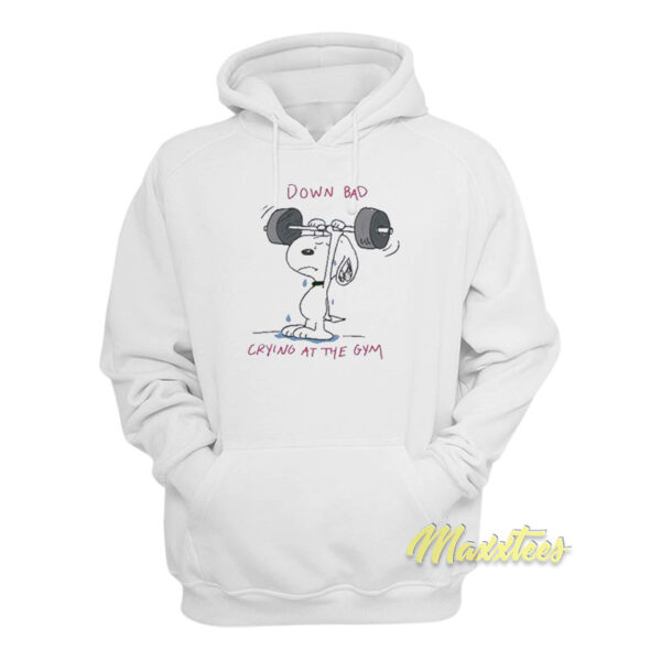 Snoopy Down Bad Crying At The Gym Hoodie