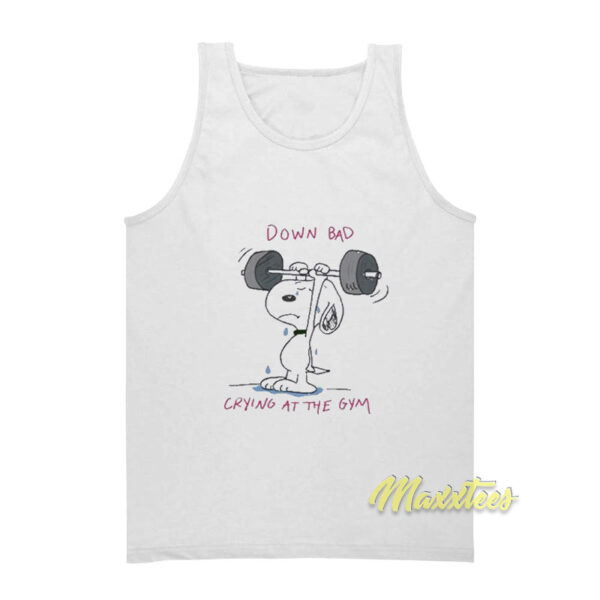 Snoopy Down Bad Crying At The Gym Tank Top