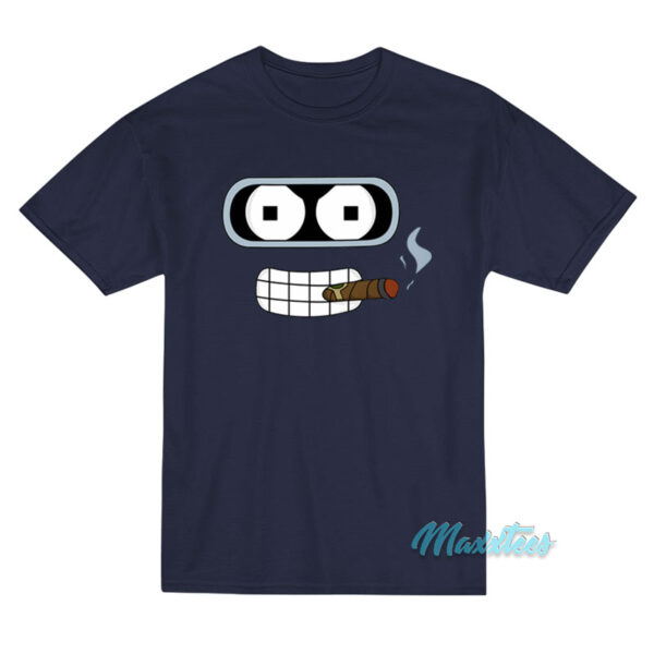 Bender Futurama Face Smoking T-Shirt