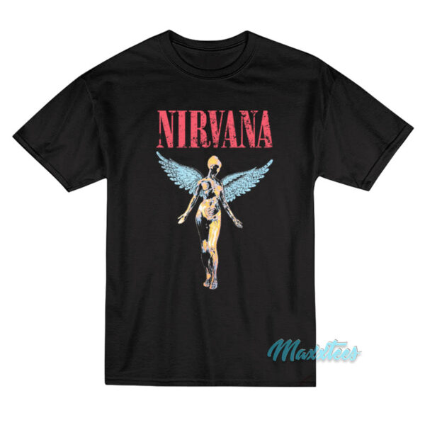 Nirvana In Utero Angel Blue Wings T-Shirt