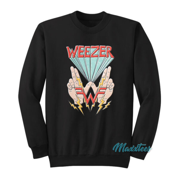 Weezer Hand And Lightning Sweatshirt